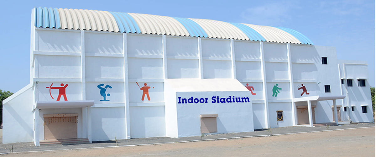 The indoor stadium on the shared PSGVP Mandal campus